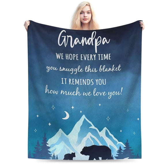 Grandpa Gifts Blanket , Gifts for Grandpa from Granddaughter Grandson 50x40