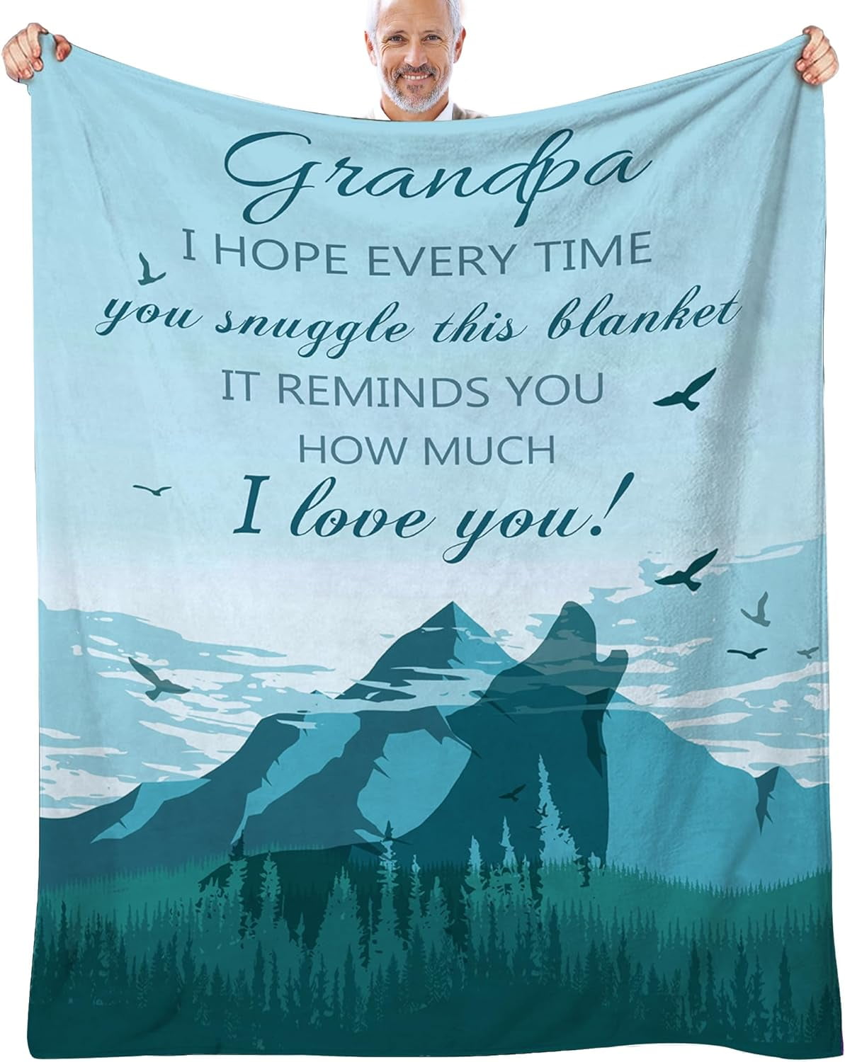 Grandpa Gifts Blanket from Granddaughter Grandson, Gifts for Grandpa