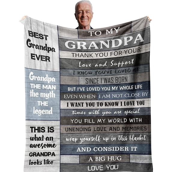 Grandpa Gifts,Gifts for Grandpa,Grandpa Birthday Gifts,Best/Great Grandpa Gifts,Birthday Gifts for Grandpa from Grandchildren/Granddaughter/Grandson,Grandfather Gift,Grandpa Blanket 80x60in
