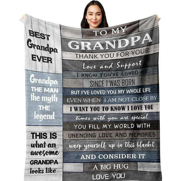 Grandpa Gifts,Grandfather Gift,Gifts for Grandpa,Best Grandpa Gifts,Grandfathers Day Gifts, Grandpa Gifts from Grandchildren/Granddaughter,Grandpa Birthday Gifts,New Grandpa Gifts Blanket 60”x50”