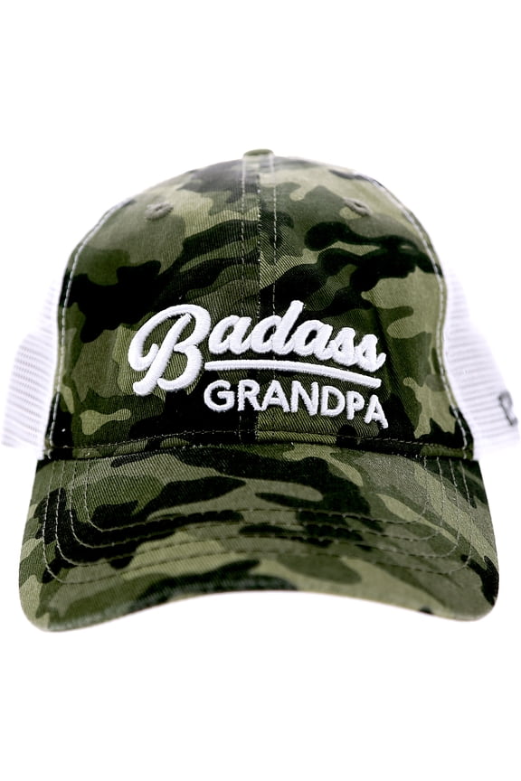 Grandpa - Green Camo Adjustable Mesh Hat
