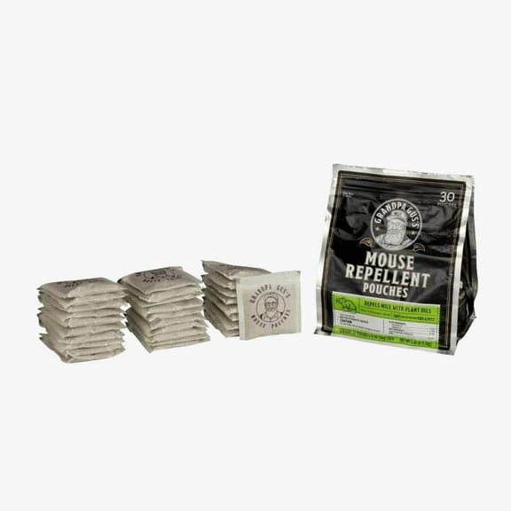 Grandpa Gus's Natural Mouse Repellent Pouches, Repel Mice from Nesting and Freshen Air in Home/Cabin/Boat/Car Storage/RV/Machinery/Shed (30 Pouches)
