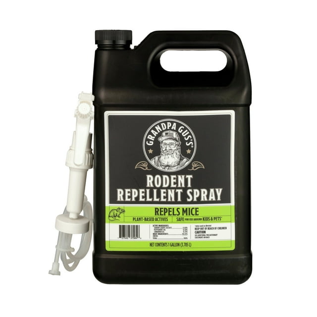 Grandpa Gus's Rodent Repellent Spray with Sprayer, Natural Peppermint and Cinnamon Oils Repel