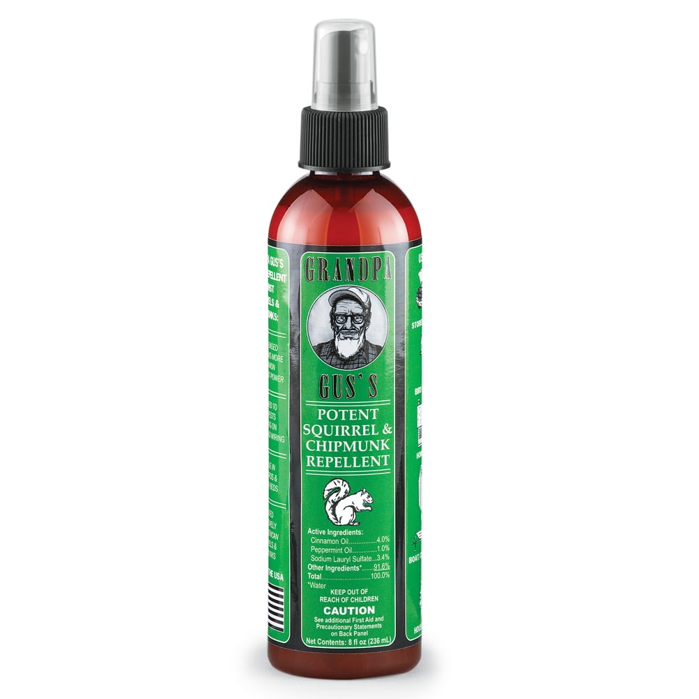 Grandpa Gus's Squirrel and Chipmunk Repellant Spray, 8 oz Pest Control Safe for Outdoor Yard