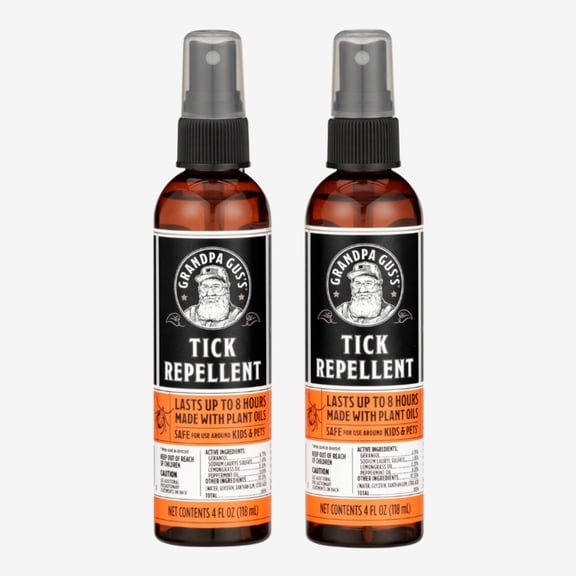 Grandpa Gus's Tick Repellent, All-Natural Tick Spray for Human, 4 oz, Pack of 2
