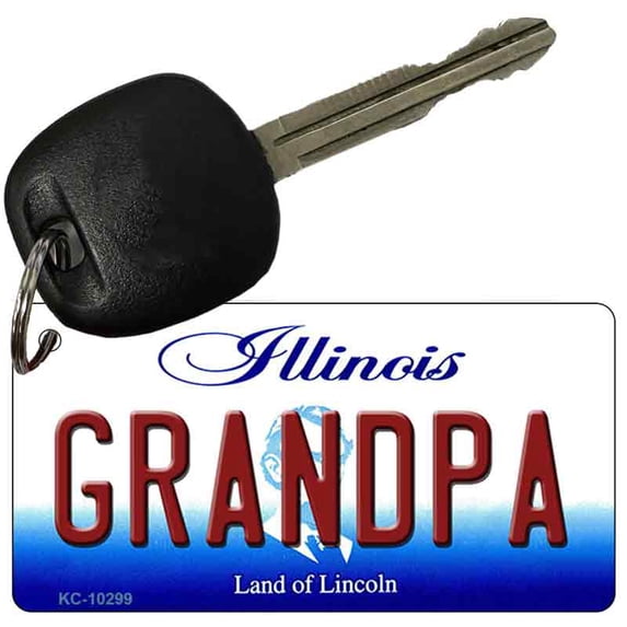Grandpa Illinois State License Plate Tag Key Chain KC-10299 3" x 1.5" Key Chain (KC)