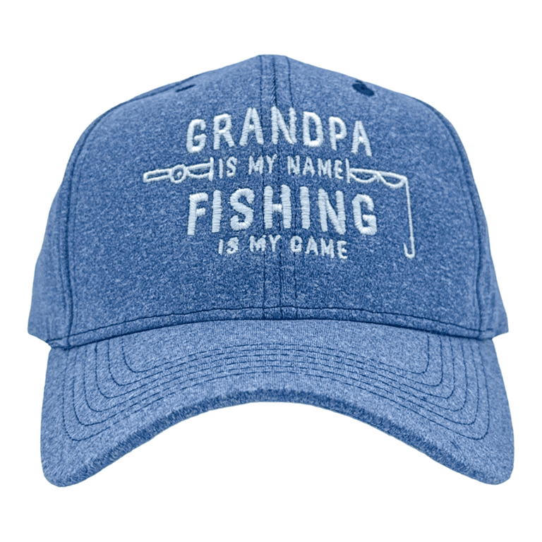 Grandpa Is My Name Fishing Is My Game Hat Funny Fathers Day