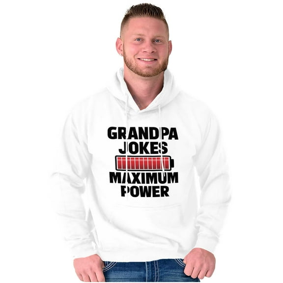 Grandpa Jokes Maximum Power Funny Hoodie Hooded Sweatshirt Men Brisco Brands S