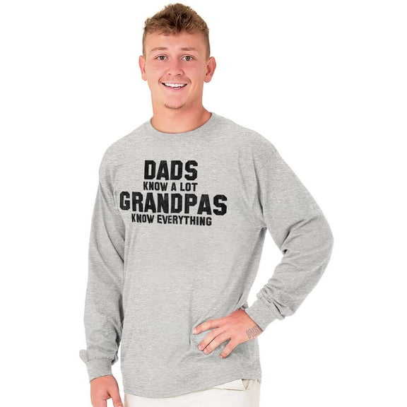 Grandpa Knows Everything Grandfather Men's Big & Tall Long Sleeve Graphic Tee Brisco Brands 3X