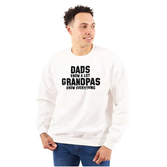 Grandpa Knows Everything Grandfather Men's Crewneck Sweatshirt Brisco Brands X