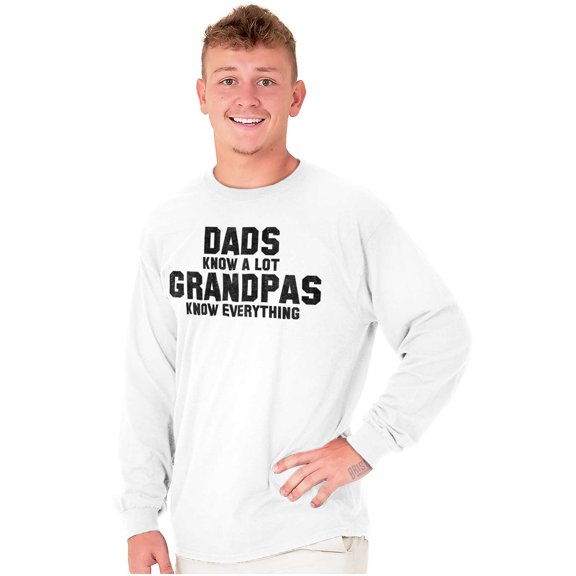 Grandpa Knows Everything Grandfather Men's Long Sleeve Tee T Shirt Brisco Brands S