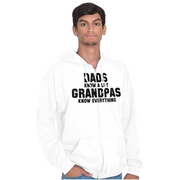 Grandpa Knows Everything Grandfather Zip Hoodie Sweatshirt Men Brisco Brands X