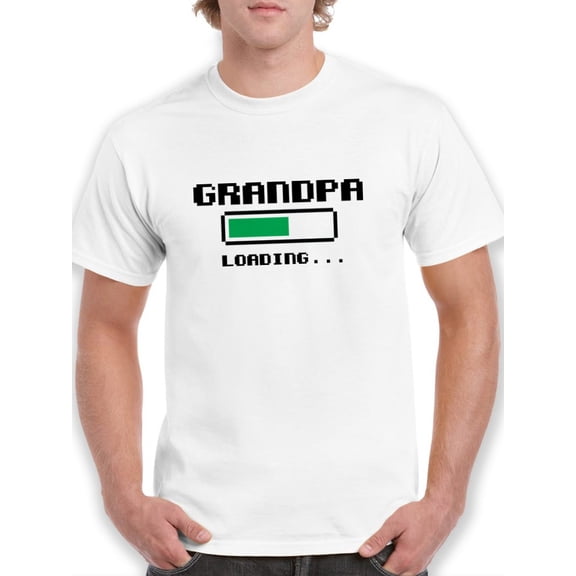 Grandpa Loading Energy Bar Design Men White T-Shirt, Male Medium