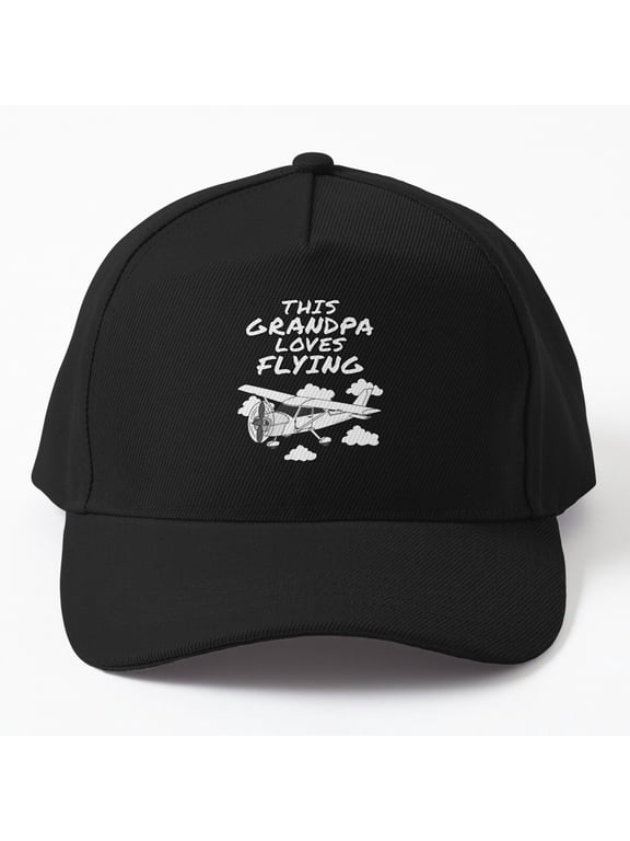 Grandpa Loves Flying Planes Baseball Cap, Pilot Aviation Enthusiast, Classic Hat Style