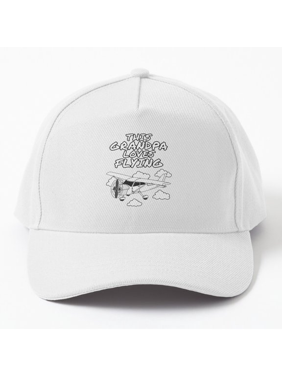 Grandpa Loves Flying Planes Baseball Cap, Pilot Aviation Enthusiast, Classic Hat Style