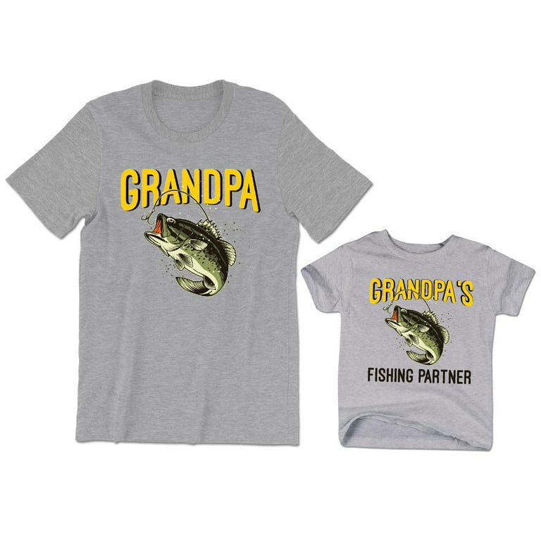 Grandpa Men's Fish Graphic Tee T-Shirt Grandpa's Fishing Partner