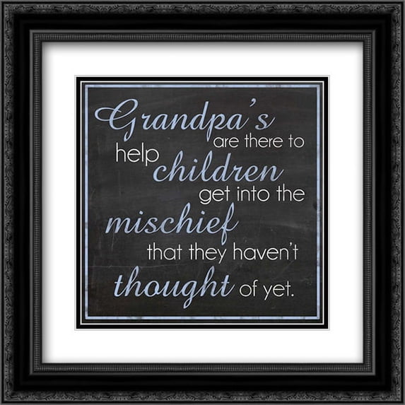 Grandpa Mischief 2x Matted 20x20 Black Ornate Framed Art Print by Gibbons, Lauren