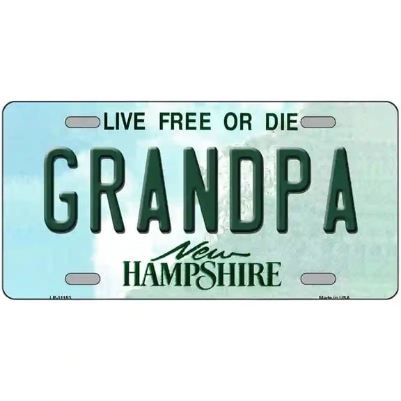 Grandpa New Hampshire State License Plate 24" x 12" Large