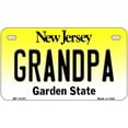 thumbnail image 1 of Grandpa New Jersey Metal Novelty License Plate 7" x 4" Motorcycle (MP), 1 of 1