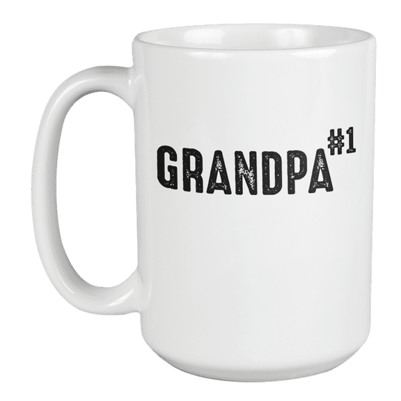 Grandpa Number 1. Grand Father's Day, Birthday Or Any Occasion Coffee & Tea Gift Mug (15oz)