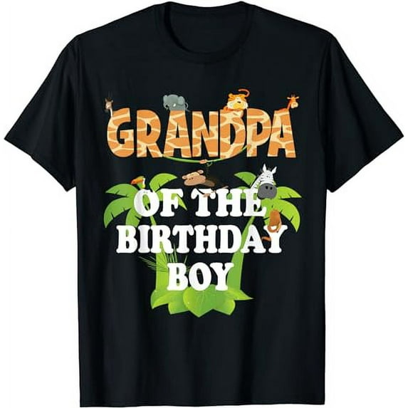 Grandpa Of The Birthday Boy Zoo Theme Animal Party T-Shirt