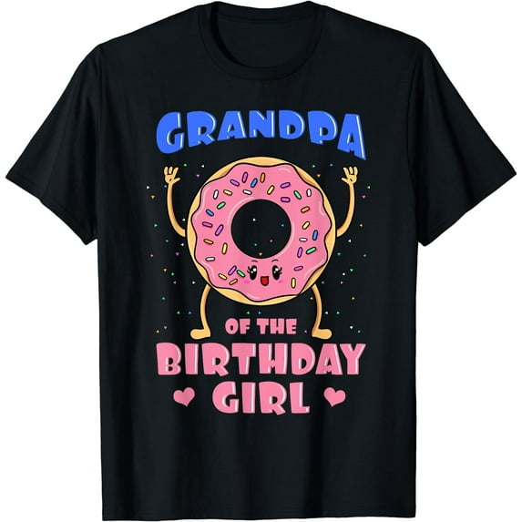 Grandpa Of The Birthday Girl Donut Bday Party Grandfather T-Shirt