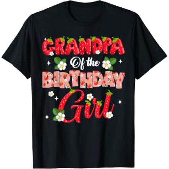 Grandpa Of The Birthday Girl Strawberry Berry Sweet One Two T-Shirt
