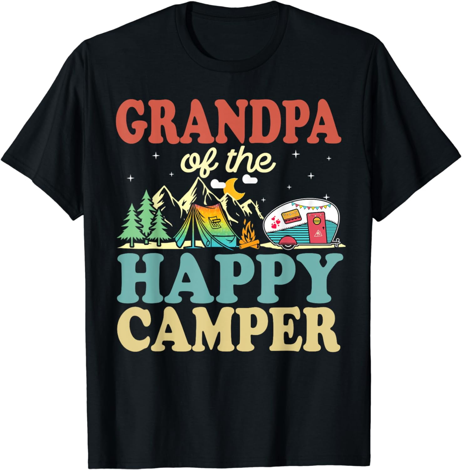 Men's Grandpa Bear T-Shirt Awesome Camping Gramps Tee