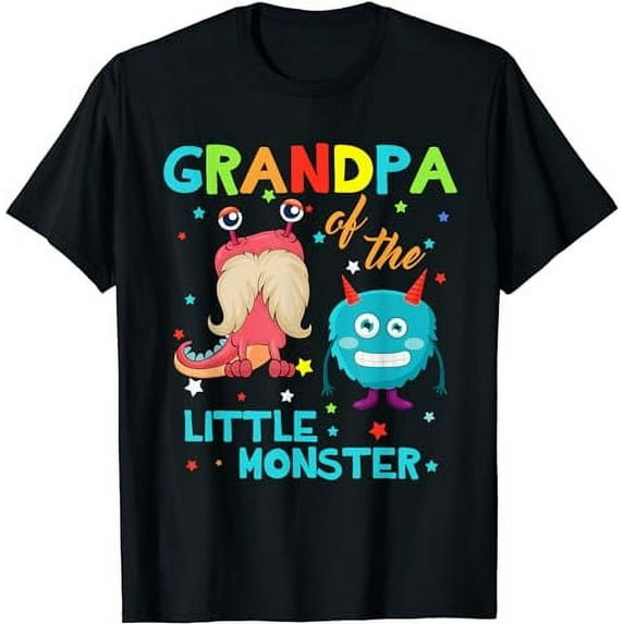 Grandpa Of The Little Monster Birthday Family Monster Shirt