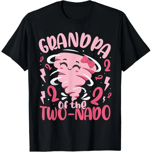 Grandpa Of The Two-Nado Tornado Theme 2Nd Birthday Party T-Shirt