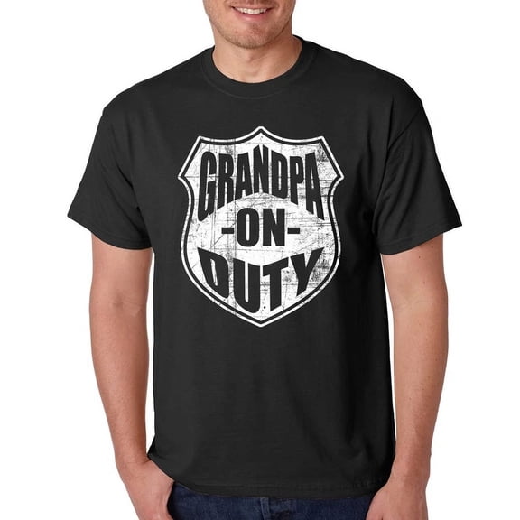 Grandpa On Duty Police Officer Father's Day Gift Crew Neck Men's T-Shirt