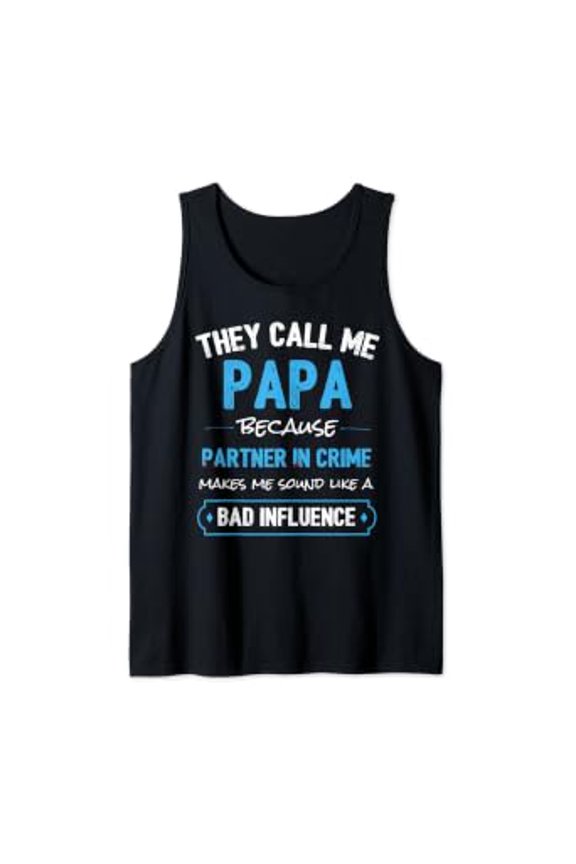 Grandpa Papa Partner In Crime Tank Top Size S-3XL