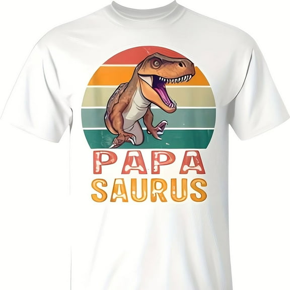 Grandpa Papasaurus Family T-Rex Dinosaur Fathers Days T-Shirt 220g High-Quality Pure Cotton T-Shirt8