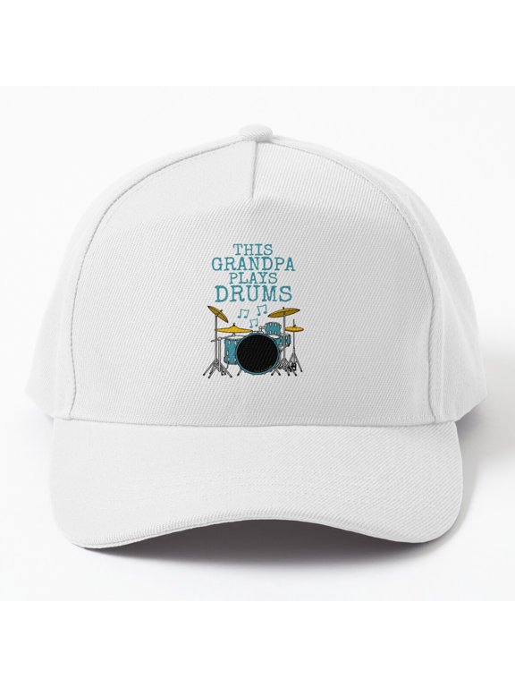 Grandpa Plays Drums Baseball Cap, Drum Kit Musician Fathers Day Gift, Casual Hat Style