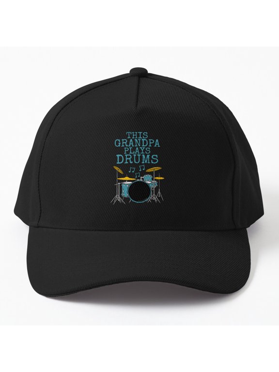 Grandpa Plays Drums Baseball Cap, Drum Kit Musician Fathers Day Gift, Casual Hat Style