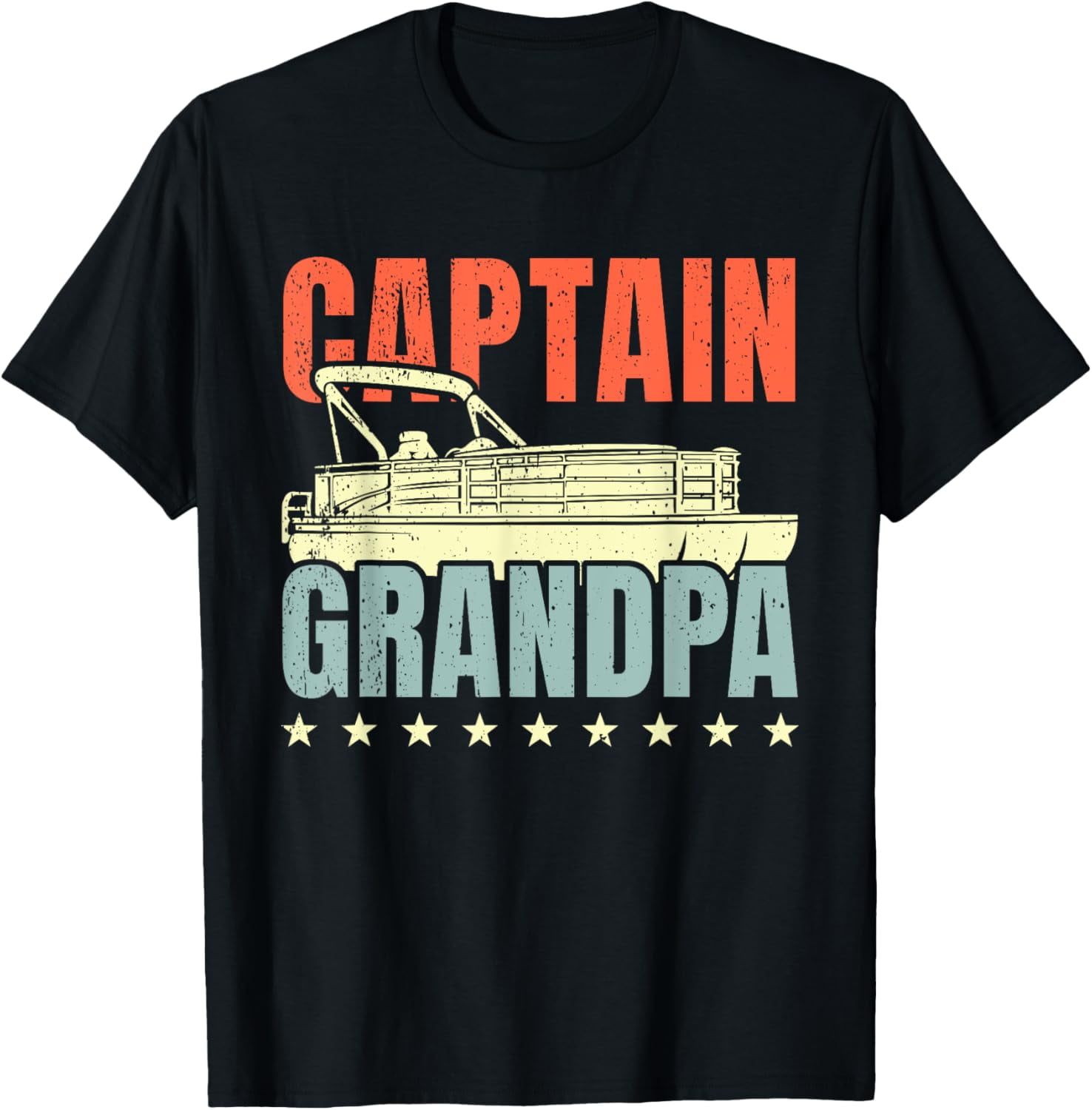 Grandpa Pontoon Boat Captain I Old Man Pontoon Boating TShirt