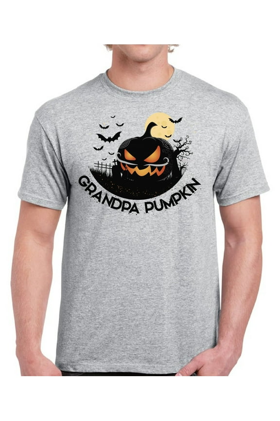 Grandpa Pumpkin Top Halloween Gift Shirt for Men - S M L XL 2XL 3XL 4XL 5XL Happy Halloween Graphic Tee - Funny Scary Holiday Tee T-Shirt Mens