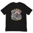 thumbnail image 1 of Grandpa Ride Strong Motorcycle USA Flag Retro Biker Tee (S), 1 of 1