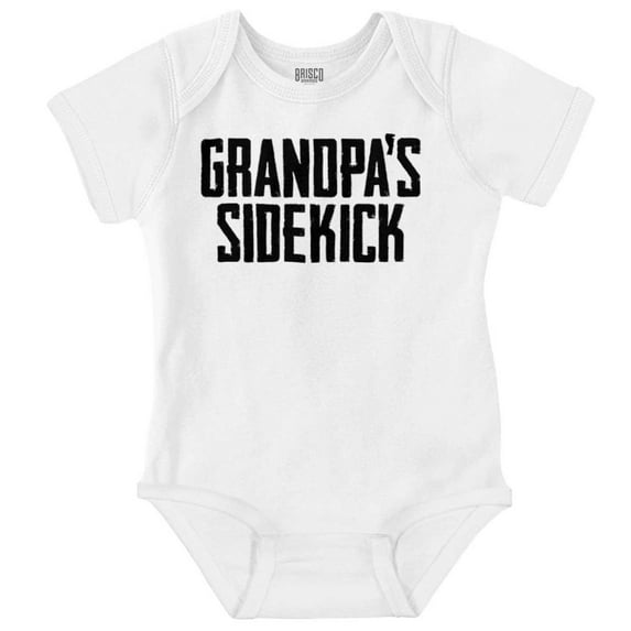 Grandpa Sidekick Cute Funny Grandkids Romper Boys or Girls Infant Baby Brisco Brands 12M