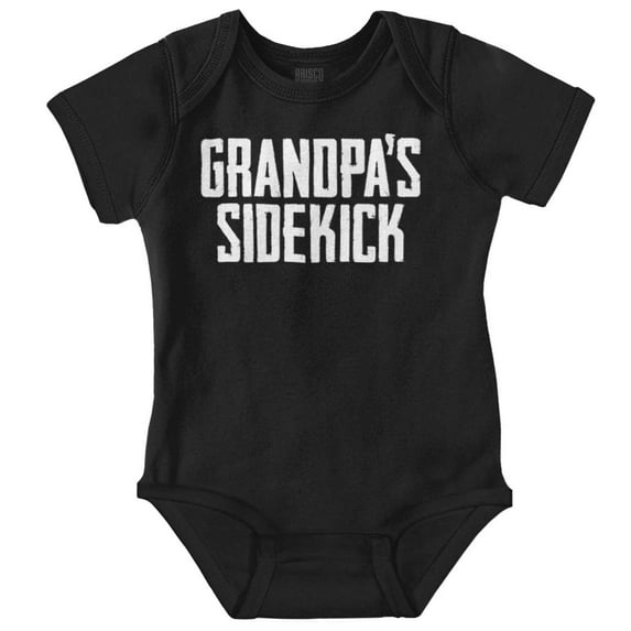 Grandpa Sidekick Cute Funny Grandkids Romper Boys or Girls Infant Baby Brisco Brands 24M