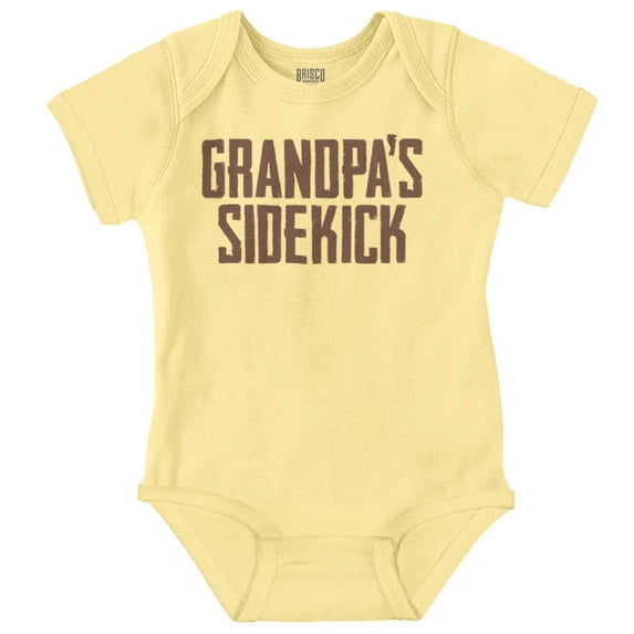 Grandpa Sidekick Cute Funny Grandkids Romper Boys or Girls Infant Baby Brisco Brands 6M