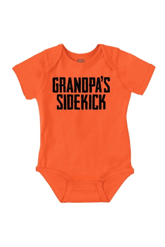 Grandpa Sidekick Cute Funny Grandkids Romper Boys or Girls Infant Baby Brisco Brands 6M