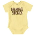 thumbnail image 1 of Grandpa Sidekick Cute Funny Grandkids Romper Boys or Girls Infant Baby Brisco Brands NB, 1 of 1