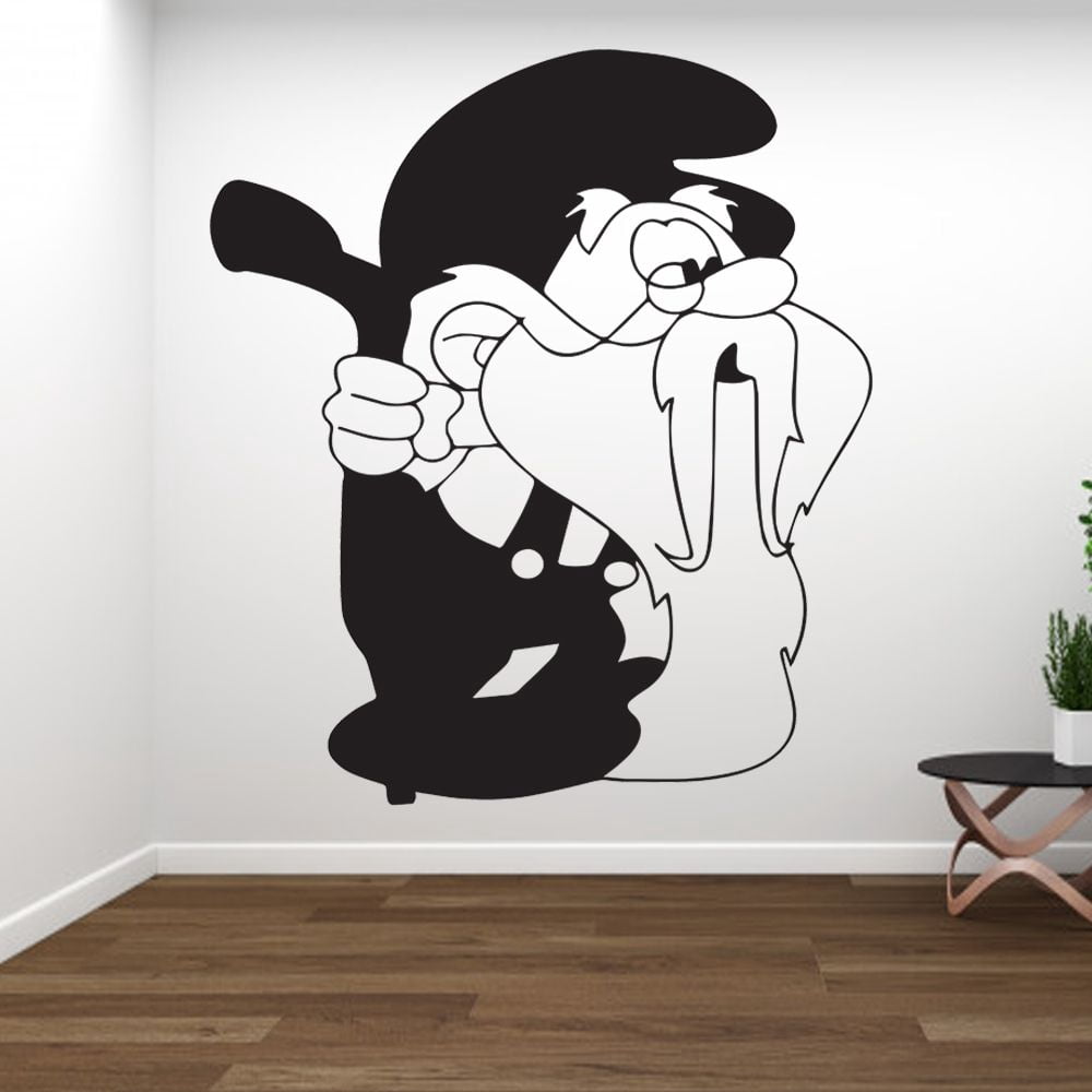 Handy Smurf Ruler Wall Decal - 10x8 Inch Vinyl Sticker For Kids Room, Nursery, Or Bedroom - View #2