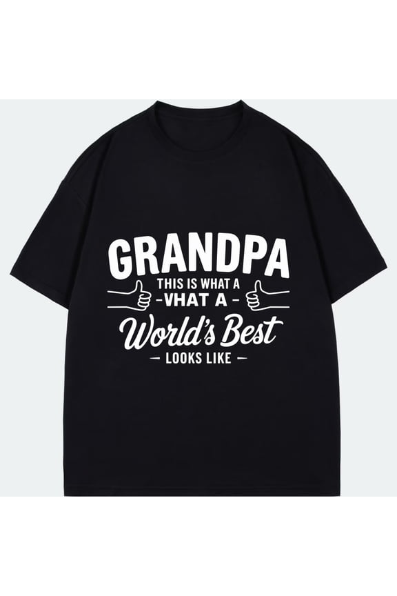 Grandpa T Shirt Black World Best Grandpa Thumbs Up Print For Family Gifts And Fatherhood Celebration