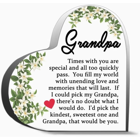 Grandpa Times With You Are Special And All Too Quickly Pass Gifts Desk Decorative Sign Acrylic Sign For Office Desk Table Shelf 4X4In
