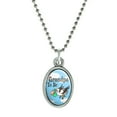 thumbnail image 1 of Grandpa To Be Stork Baby Antiqued Oval Charm Pendant with Chain, 1 of 3