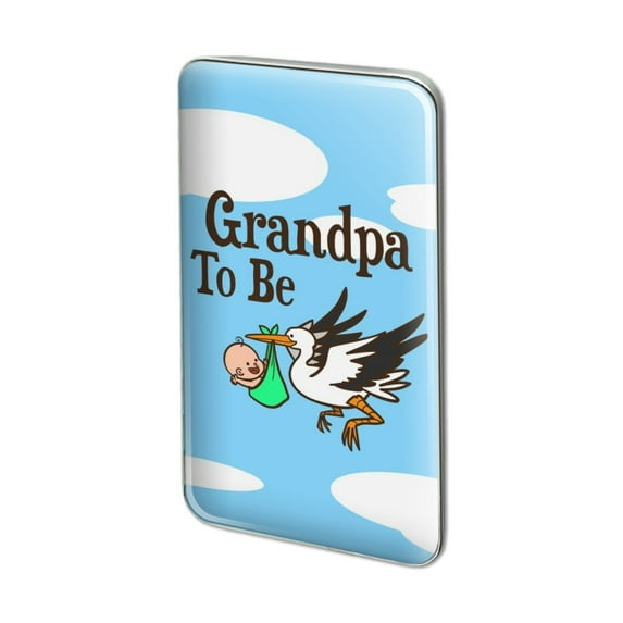Grandpa To Be Stork Baby Metal Rectangle Lapel Hat Pin Tie Tack Pinback