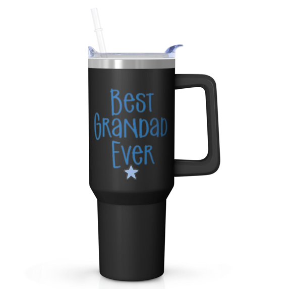 Grandpa Tumbler 40oz with Handle and Lid, Insulated Stainless Steel Cup, Perfect Gift for Grandpa from Grandchildren, Birthday Christmas Present