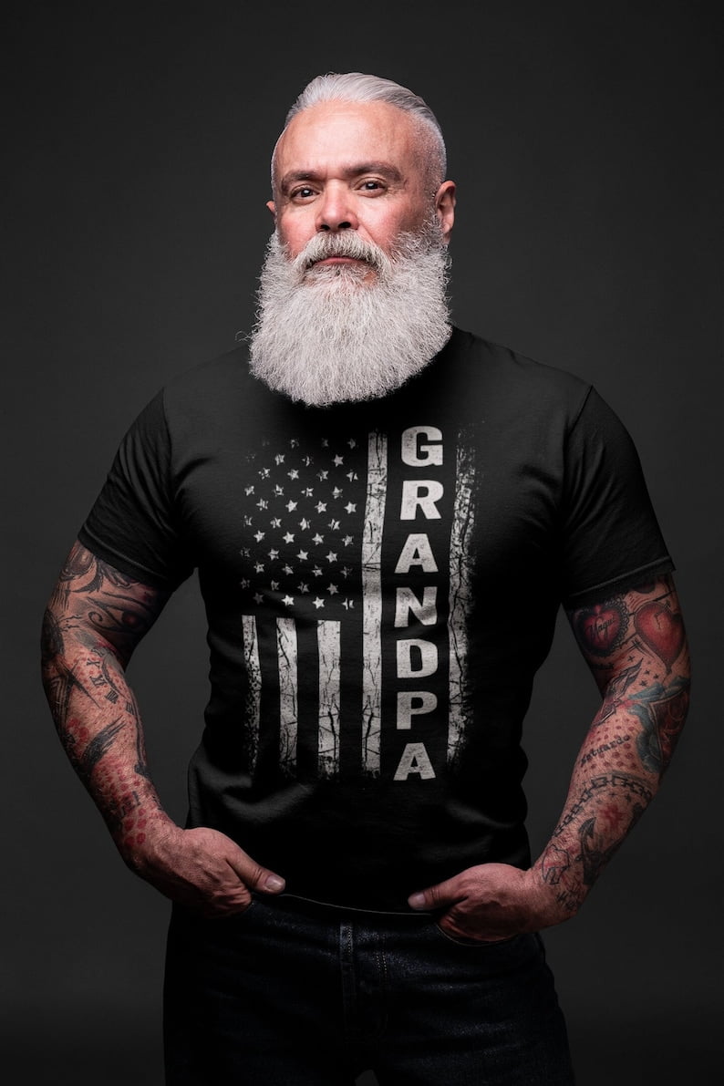 Grandpa USA Flag Shirt – Patriotic Father’s Day Gift for Papa ...
